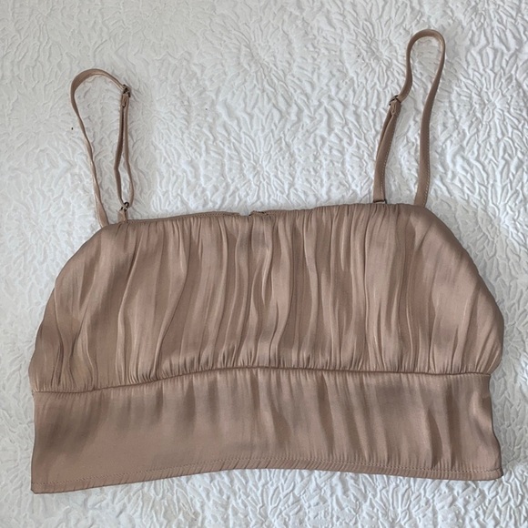 Kendall & Kylie Ruched Bralette Crop Top Blouse - Picture 1 of 7